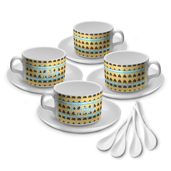 Custom Poop Emoji Tea Cup - Set of 4 (Personalized)