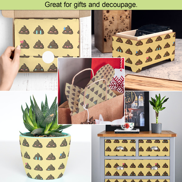 Poop Emoji Tissue Paper - In Use Collage