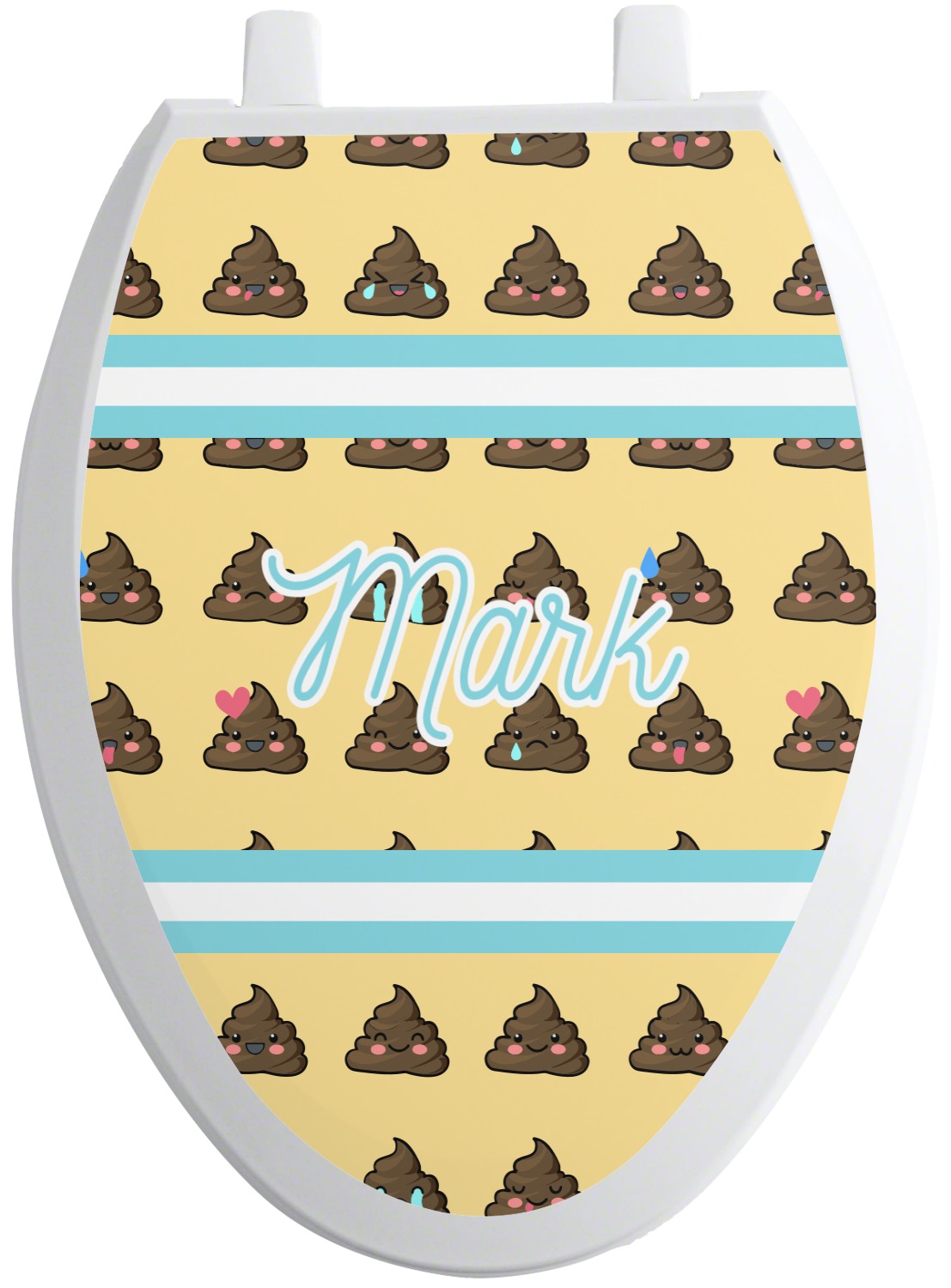 Poop Emoji Toilet Seat Decal Elongated (Personalized) YouCustomizeIt
