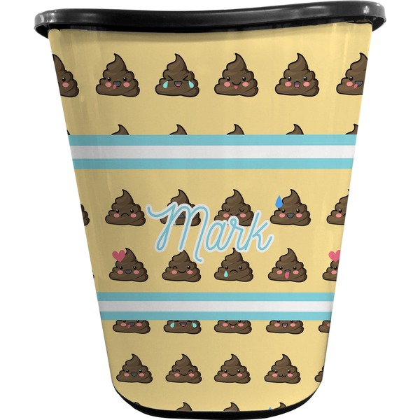 Poop Emoji Trash Can Black