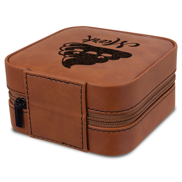 Poop Emoji Travel Jewelry Boxes - Leatherette - Rawhide - View from Rear