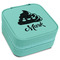 Poop Emoji Travel Jewelry Boxes - Leatherette - Teal - Angled View