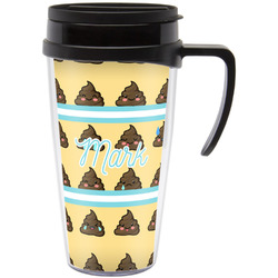 Poop Emoji Acrylic Travel Mug with Handle (Personalized)