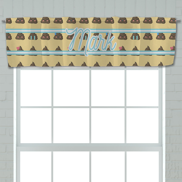 Poop Emoji Valance - Closeup on window