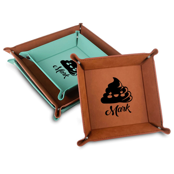 Custom Poop Emoji Faux Leather Valet Tray (Personalized)