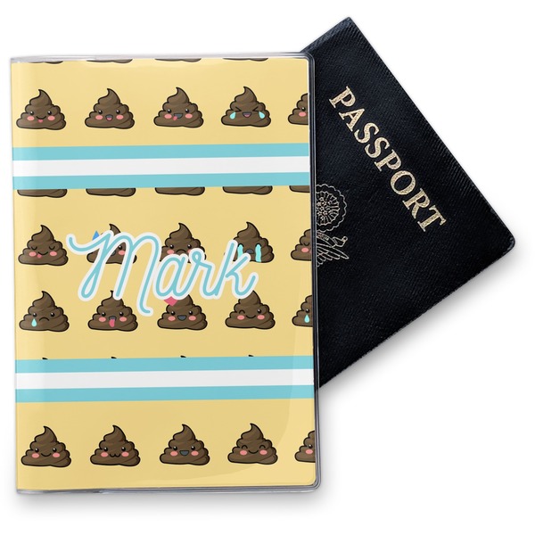 Custom Poop Emoji Vinyl Passport Holder (Personalized)