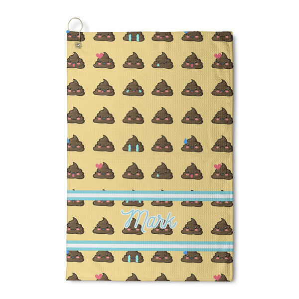 Custom Poop Emoji Waffle Weave Golf Towel (Personalized)