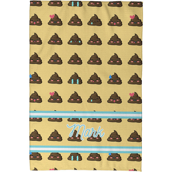 Poop Emoji Waffle Weave Towel - Full Color Print - Approval Image