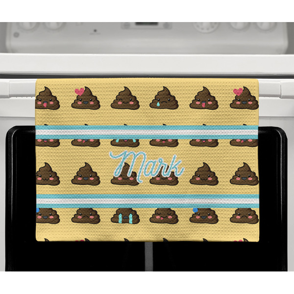 Poop Emoji Waffle Weave Towel - Full Color Print - Lifestyle2 Image
