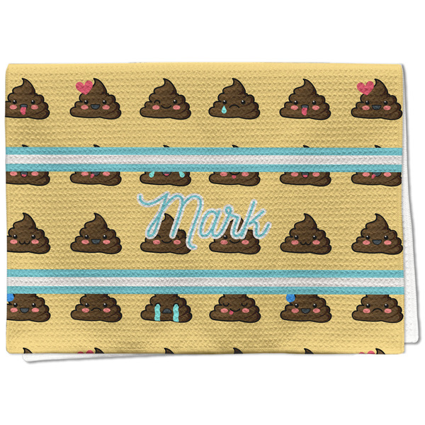 Custom Poop Emoji Kitchen Towel - Waffle Weave (Personalized)