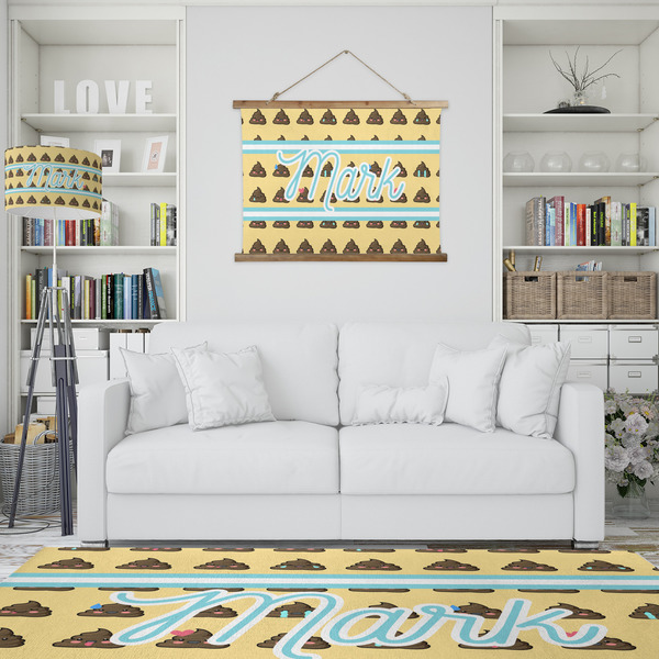 Poop Emoji Wall Hanging Tapestry - IN CONTEXT