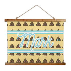 Poop Emoji Wall Hanging Tapestry - Wide (Personalized)