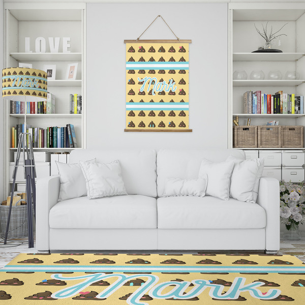 Poop Emoji Wall Hanging Tapestry - Portrait - IN CONTEXT