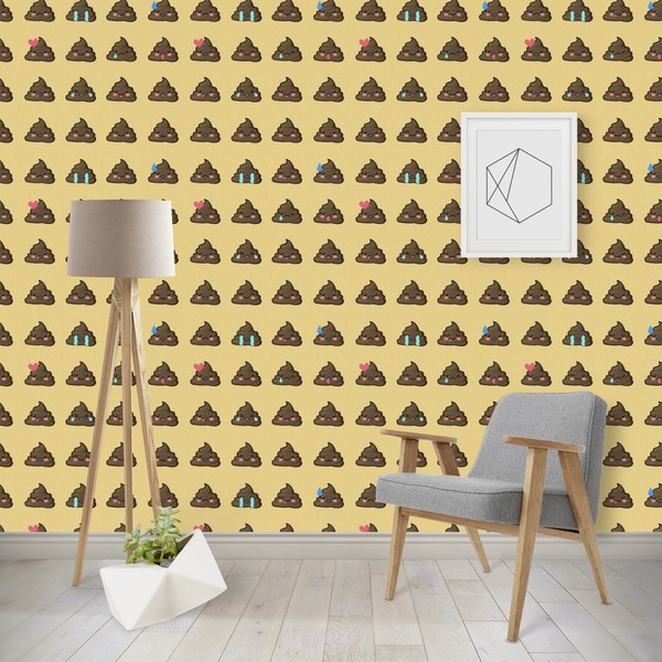 Custom Poop Emoji Wallpaper & Surface Covering