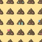 Poop Emoji Wallpaper & Surface Covering (Peel & Stick 24"x 24" Sample)