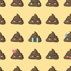 Poop Emoji Wallpaper & Surface Covering (Water Activated 24"x 24" Sample)