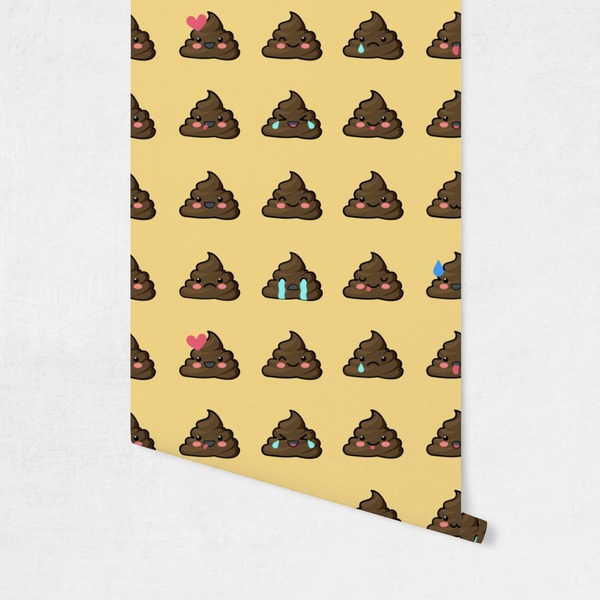 Poop Emoji Wallpaper on Wall