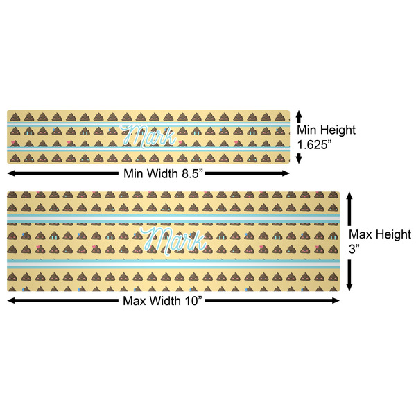 Poop Emoji Water Bottle Labels w/ Dimensions