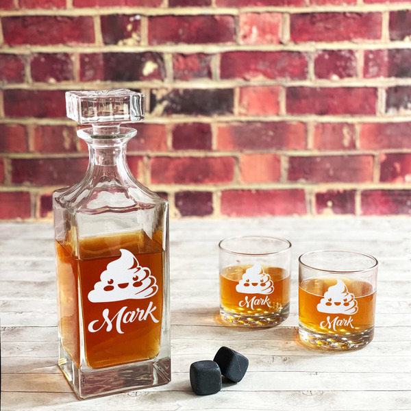 Poop Emoji Whiskey Decanters - 30oz Square - LIFESTYLE