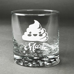Poop Emoji Whiskey Glass - Engraved (Personalized)