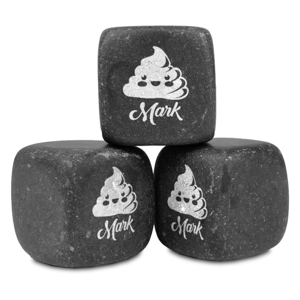 Custom Poop Emoji Whiskey Stone Set - Set of 3 (Personalized)