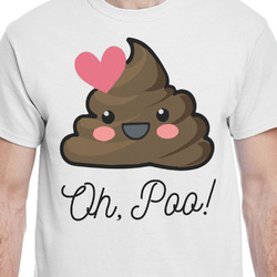 Poop Emoji T-Shirt - White - Medium (Personalized)
