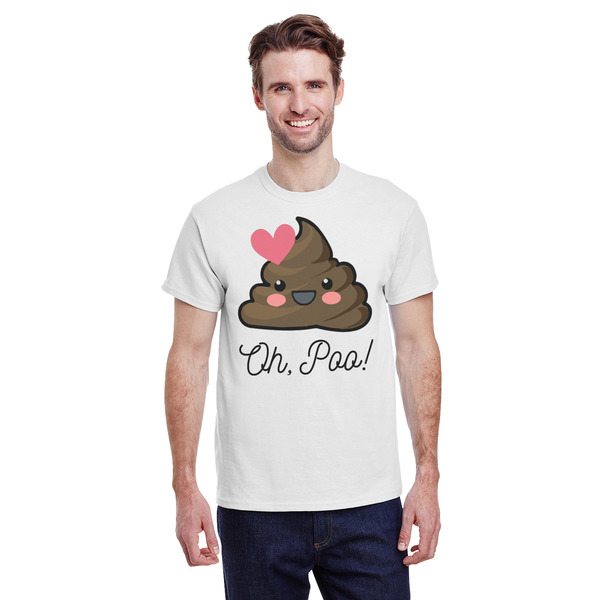 Custom Poop Emoji T-Shirt - White - XL (Personalized)