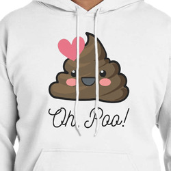 Poop Emoji Hoodie - White - XL (Personalized)