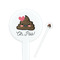 Poop Emoji White Plastic 7" Stir Stick - Round - Closeup
