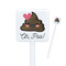 Poop Emoji White Plastic Stir Stick - Square - Closeup