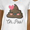 Poop Emoji White V-Neck T-Shirt on Model - CloseUp