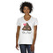 Poop Emoji White V-Neck T-Shirt on Model - Front