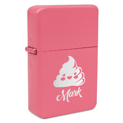 Poop Emoji Windproof Lighter - Pink - Double Sided (Personalized)