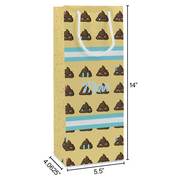 Poop Emoji Wine Gift Bag - Dimensions