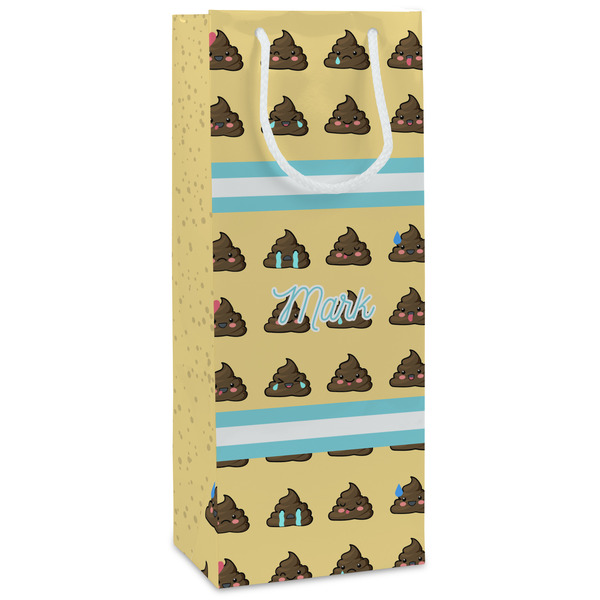 Custom Poop Emoji Wine Gift Bags - Gloss (Personalized)