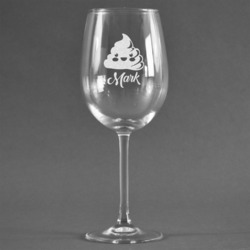 Poop Emoji Wine Glass (Single) (Personalized)