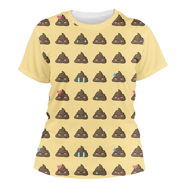 Custom Poop Emoji Women's Crew T-Shirt - Large