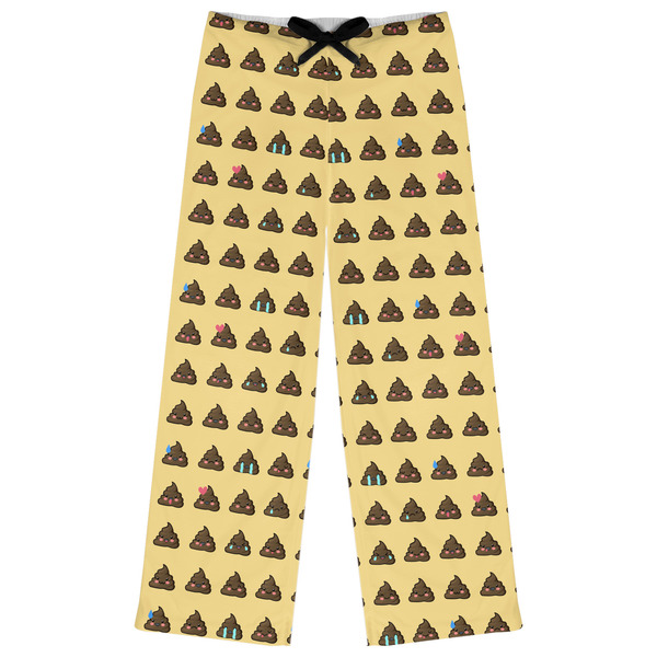 Custom Poop Emoji Womens Pajama Pants - L