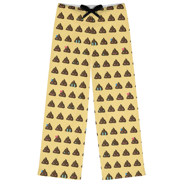 Custom Poop Emoji Womens Pajama Pants - L