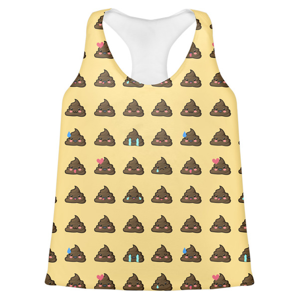 Custom Poop Emoji Womens Racerback Tank Top - X Large