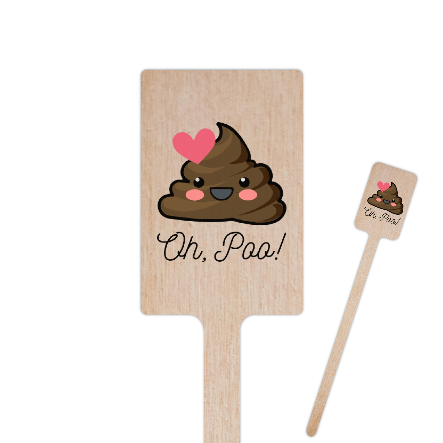 Poop Emoji Rectangle Wooden Stir Sticks (Personalized) YouCustomizeIt