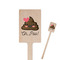 Poop Emoji Wooden 6.25" Stir Stick - Rectangular - Closeup