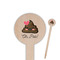 Poop Emoji Wooden 6" Food Pick - Round - Closeup