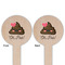 Poop Emoji Wooden 6" Food Pick - Round - Double Sided - Front & Back