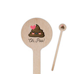 Poop Emoji Round Wooden Stir Sticks (Personalized)