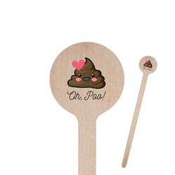 Poop Emoji 6" Round Wooden Stir Sticks - Double Sided (Personalized)