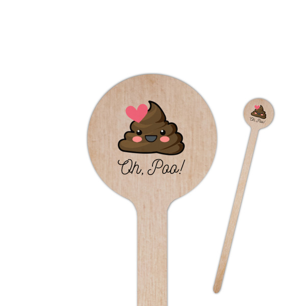 Custom Poop Emoji Round Wooden Stir Sticks (Personalized)