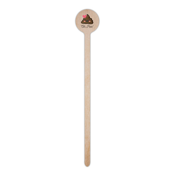 Poop Emoji Wooden 6" Stir Stick - Round - Single Stick