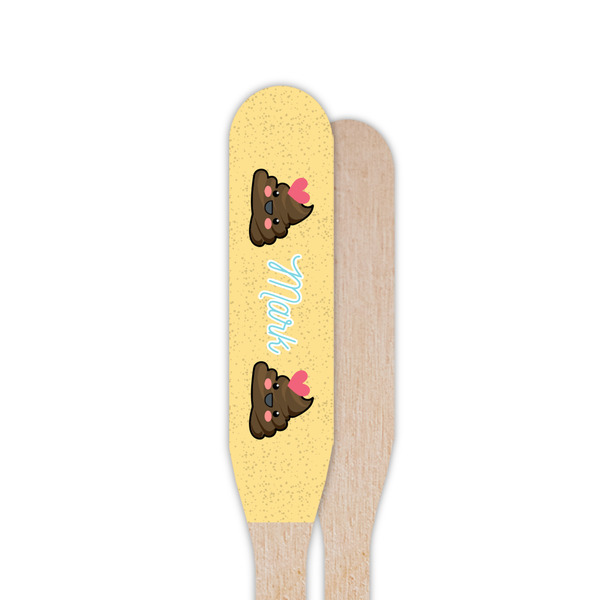 Poop Emoji Wooden Food Pick - Paddle - Single Sided - Front & Back