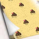 Poop Emoji Wrapping Paper Sheets - Single-Sided - 20" x 28" (Personalized)